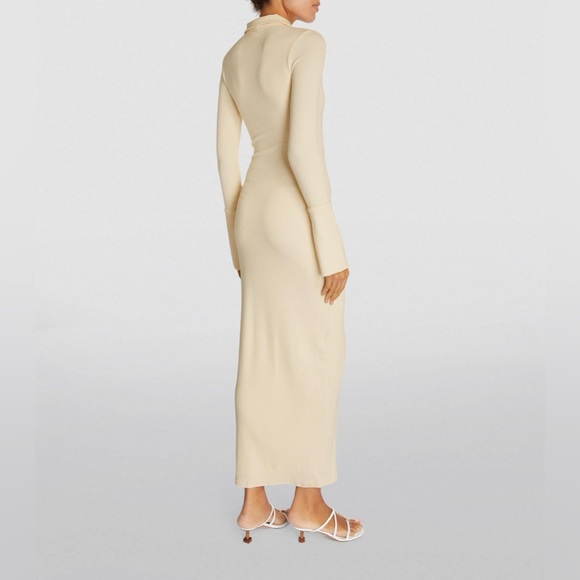 $235 THE LINE by K CANDELA MAXI RIBBED VANILLA CREAM JOAH BROWN REVOLVE SKIMS - Picture 15 of 16